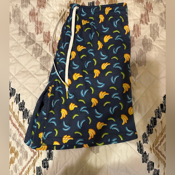 Men's Patterned Shorts - Black with Yellow and Blue Accents - Picture 5 of 7